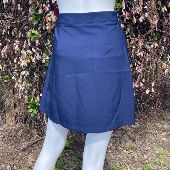 Shein Navy Blue Faux Button Down Fit & Flare Mini Skirt - Picture 4 of 7